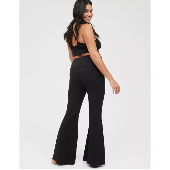 aerie Pants - Aerie Offline OG Fold-Over Super Flare High-Rise Legging  NWT  XSmall short